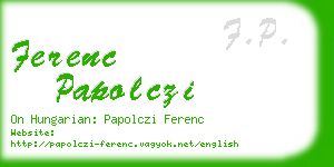 ferenc papolczi business card